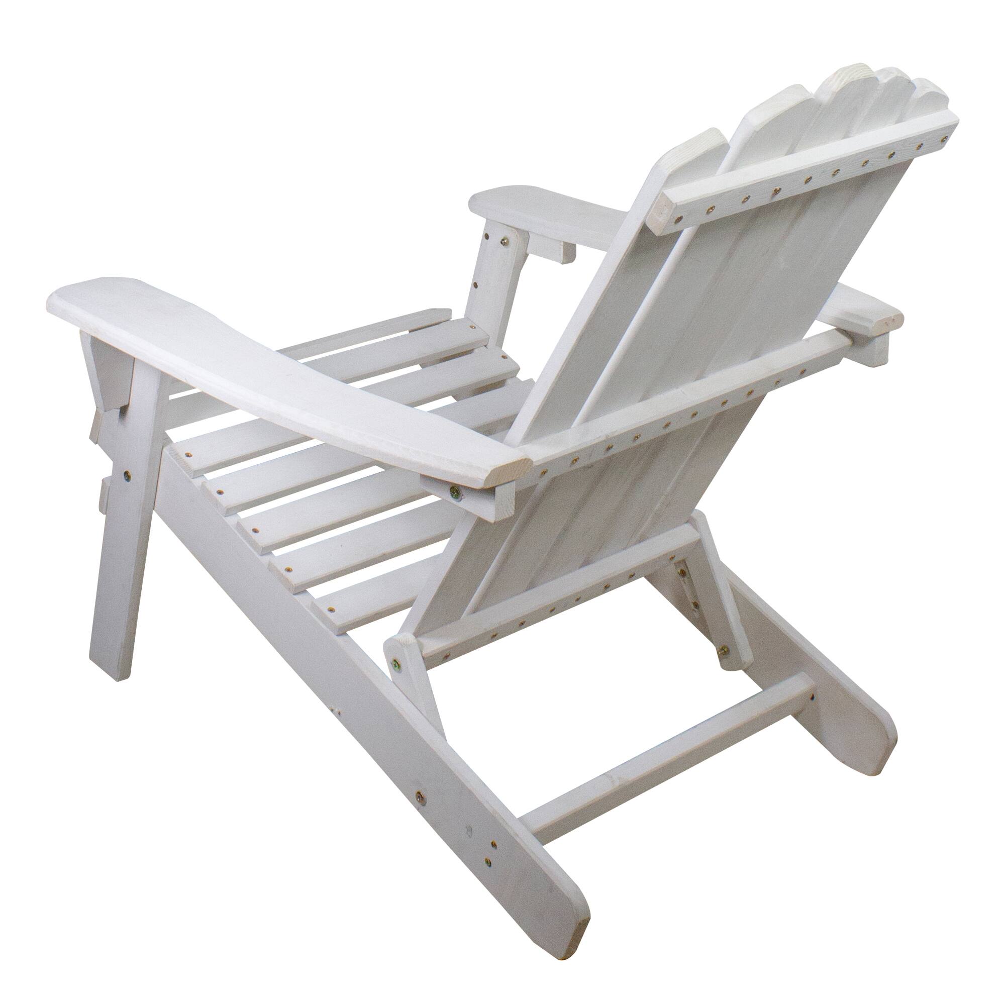 36" White Corona Classic Folding Wooden Adirondack Chair